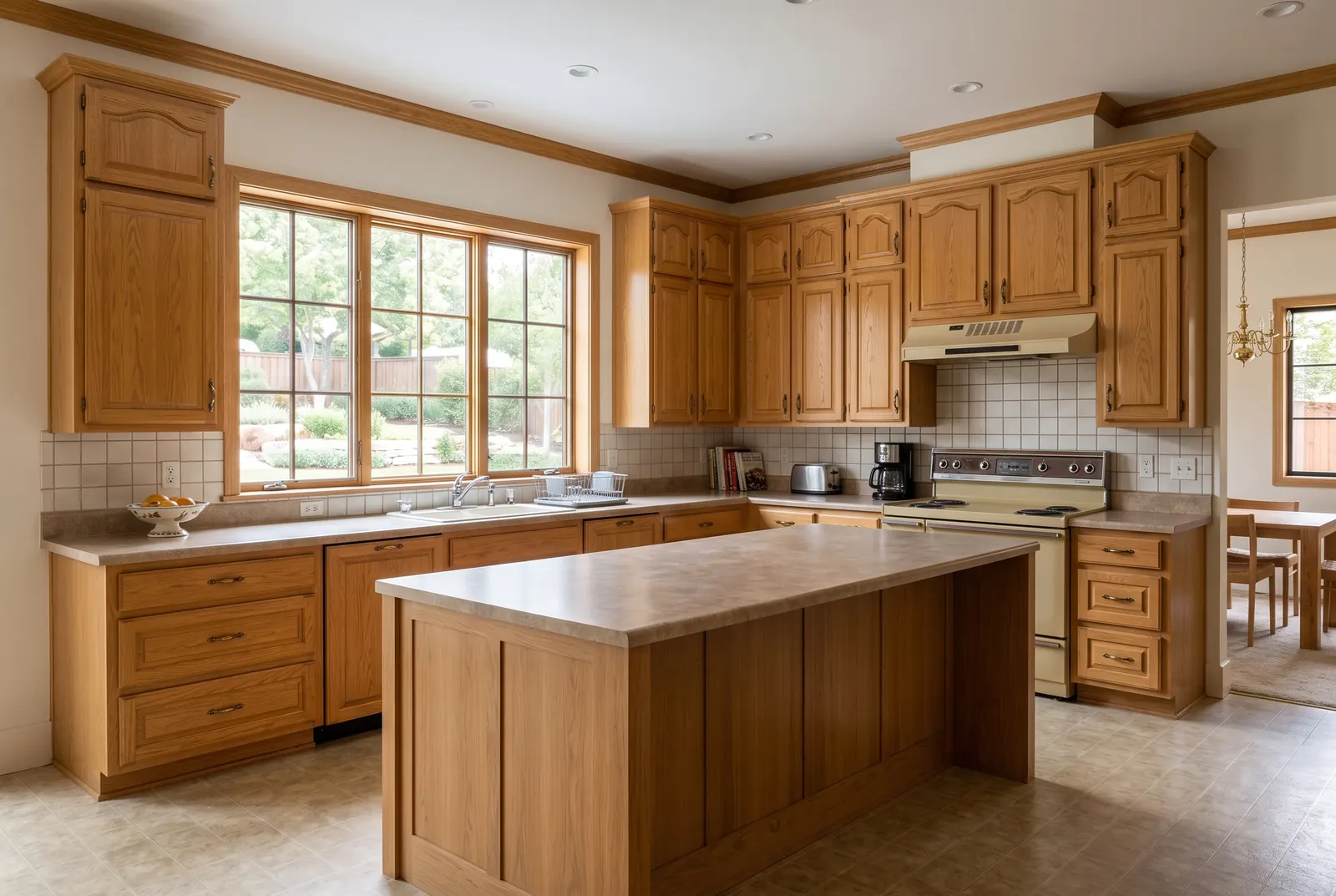 The same kitchen before the remodel (concept rendering)