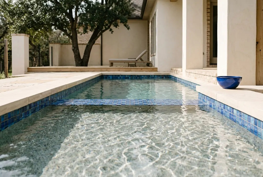 A freshly resurfaced pool with rippling light (concept rendering)